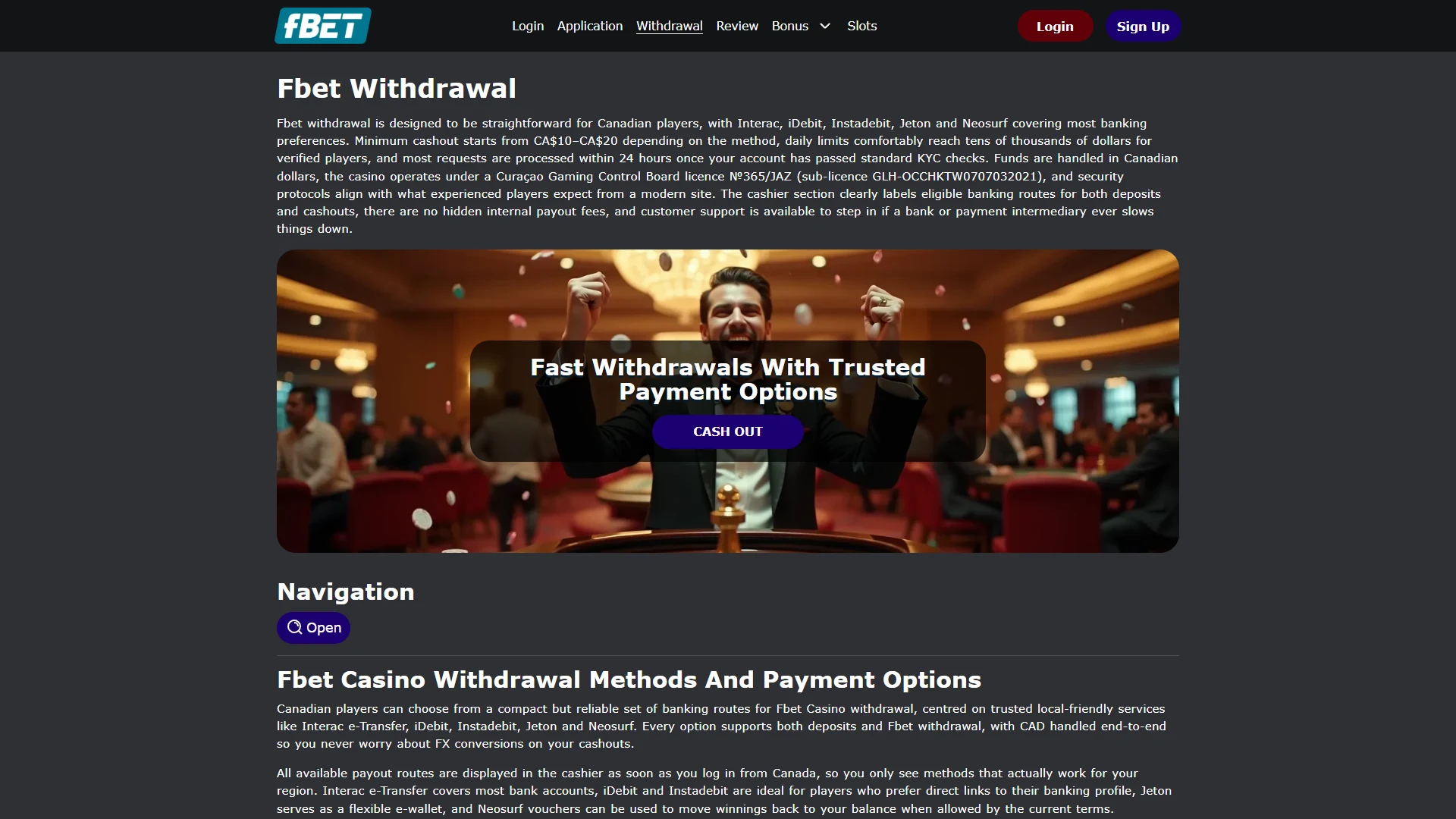 Fbet payment methods